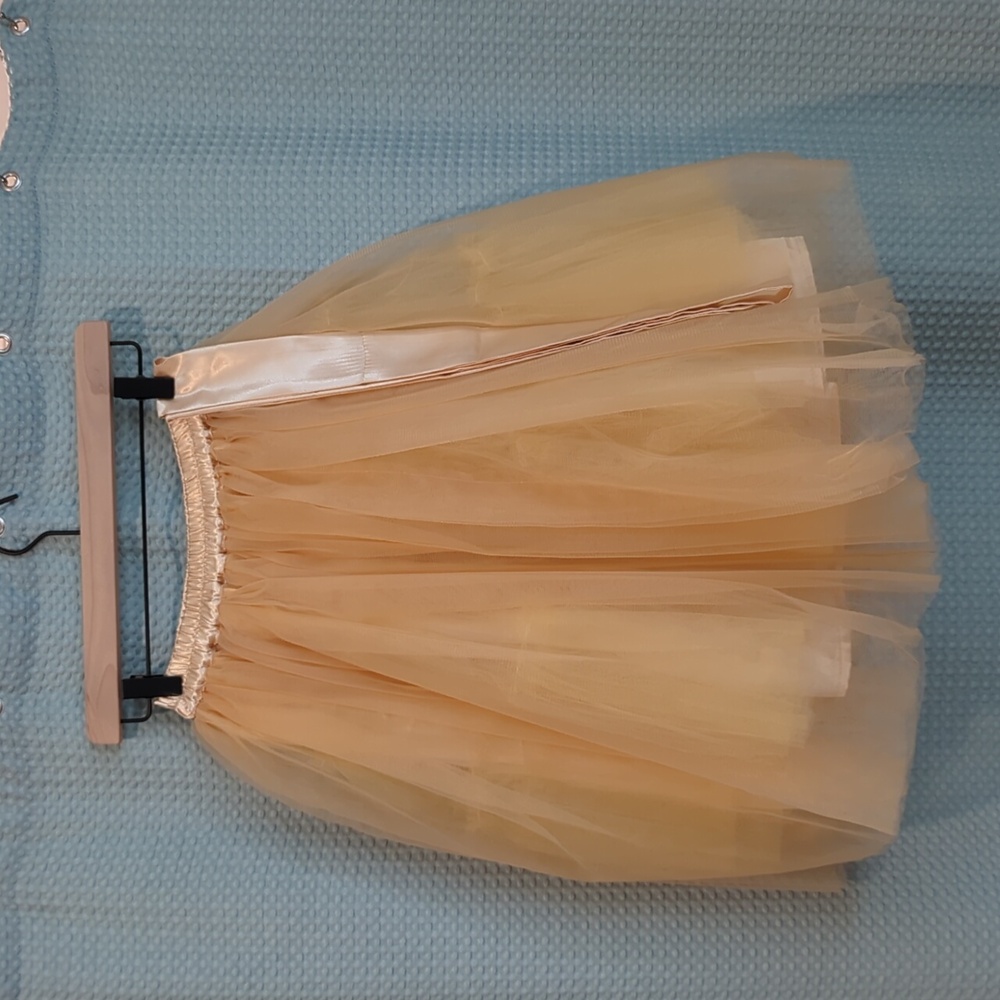 NWT Sz S Chic Wish Elegant Orange Peach Tulle Skirt